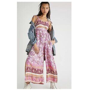Free People Leona Jumpsuit – Lilac Multi Print – Size Small